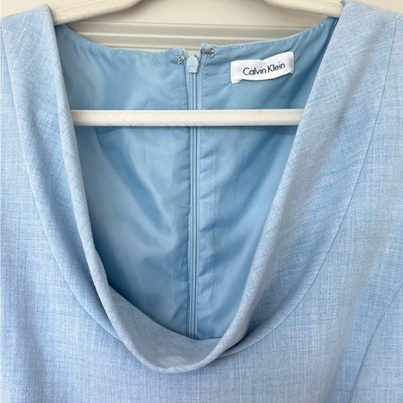 Calvin Klein Light Blue Cowl Neck Sheath Dress - Picture 4 of 7